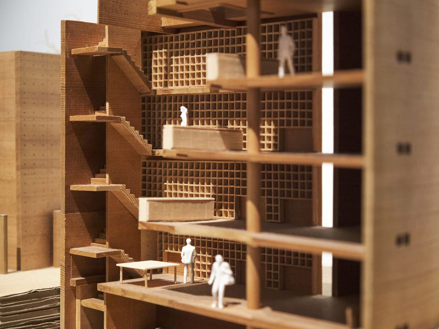 Architekturmodell aus Karton, Detailaufnahme